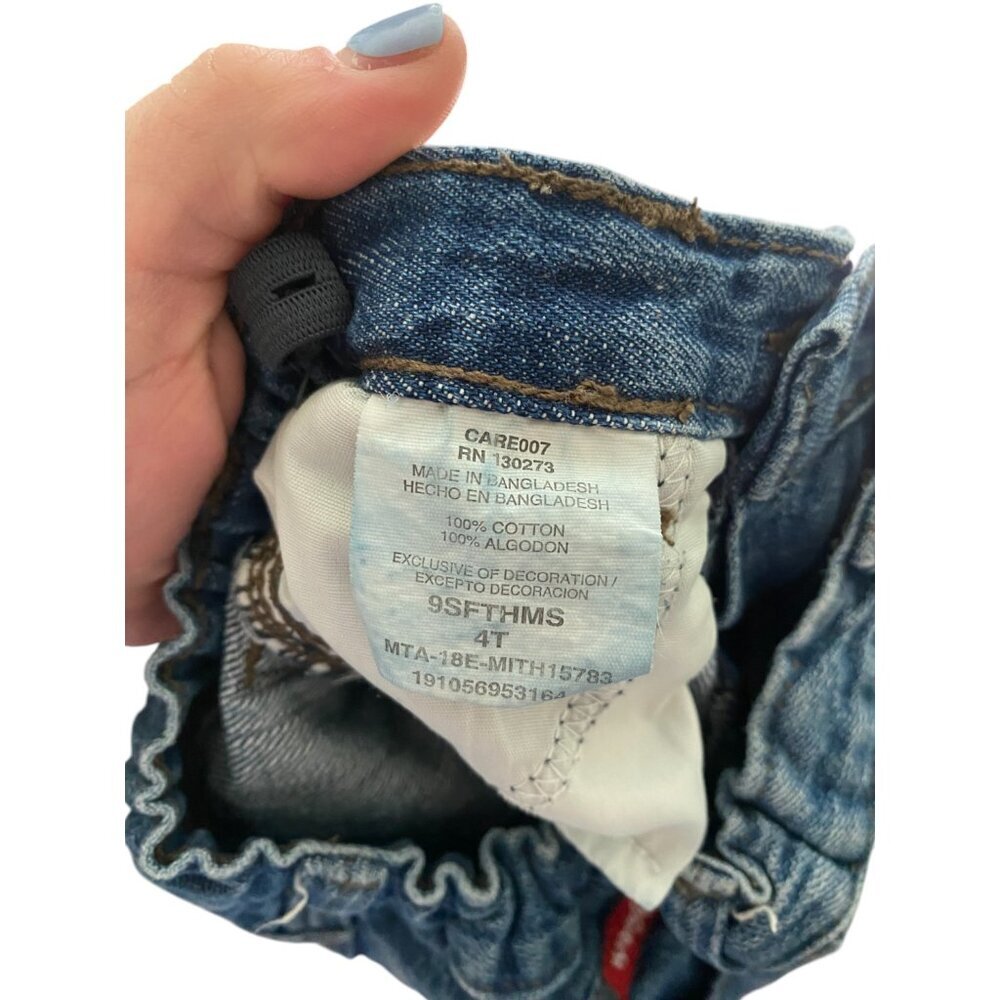 Wrangler Toddler Boy's Denim Jeans with Skateboard Patches 4T Elastic Waist - Picture 6 of 6